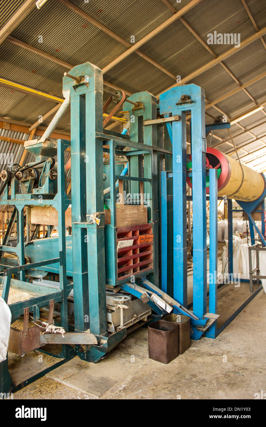 Large selection of modern rice mills in Thailand Stock Photo - Alamy