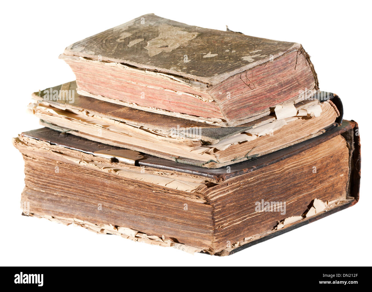 Very old ancient books isolated to white background Stock Photo Alamy