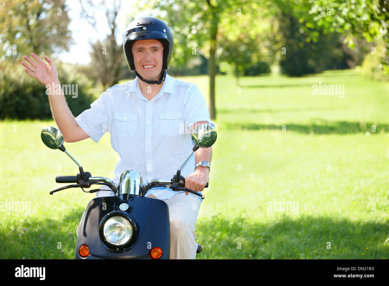 White male riding motorbike hi-res stock photography and images - Alamy