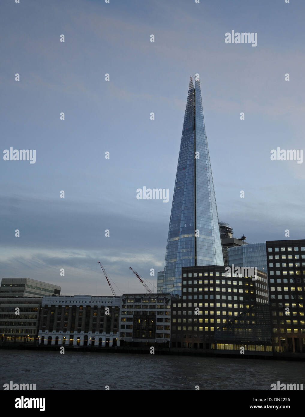 The Shard and River Thames at Dusk London England Stock Photo
