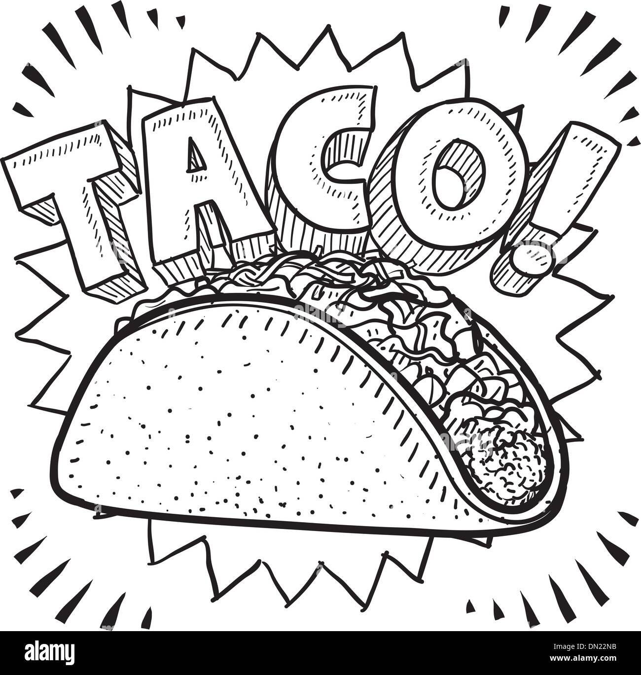 Taco sketch Stock Vector