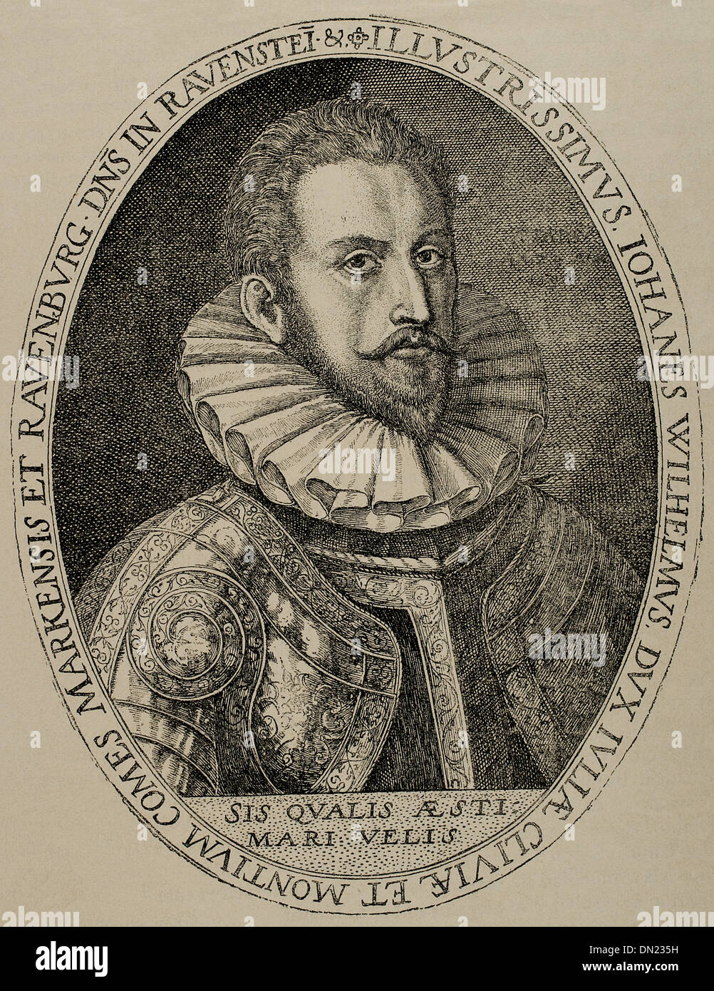 John William, Duke of Julich-Cleves-Berg (1562-1609). Engraving by Cripin Passe, 1592. Stock Photo