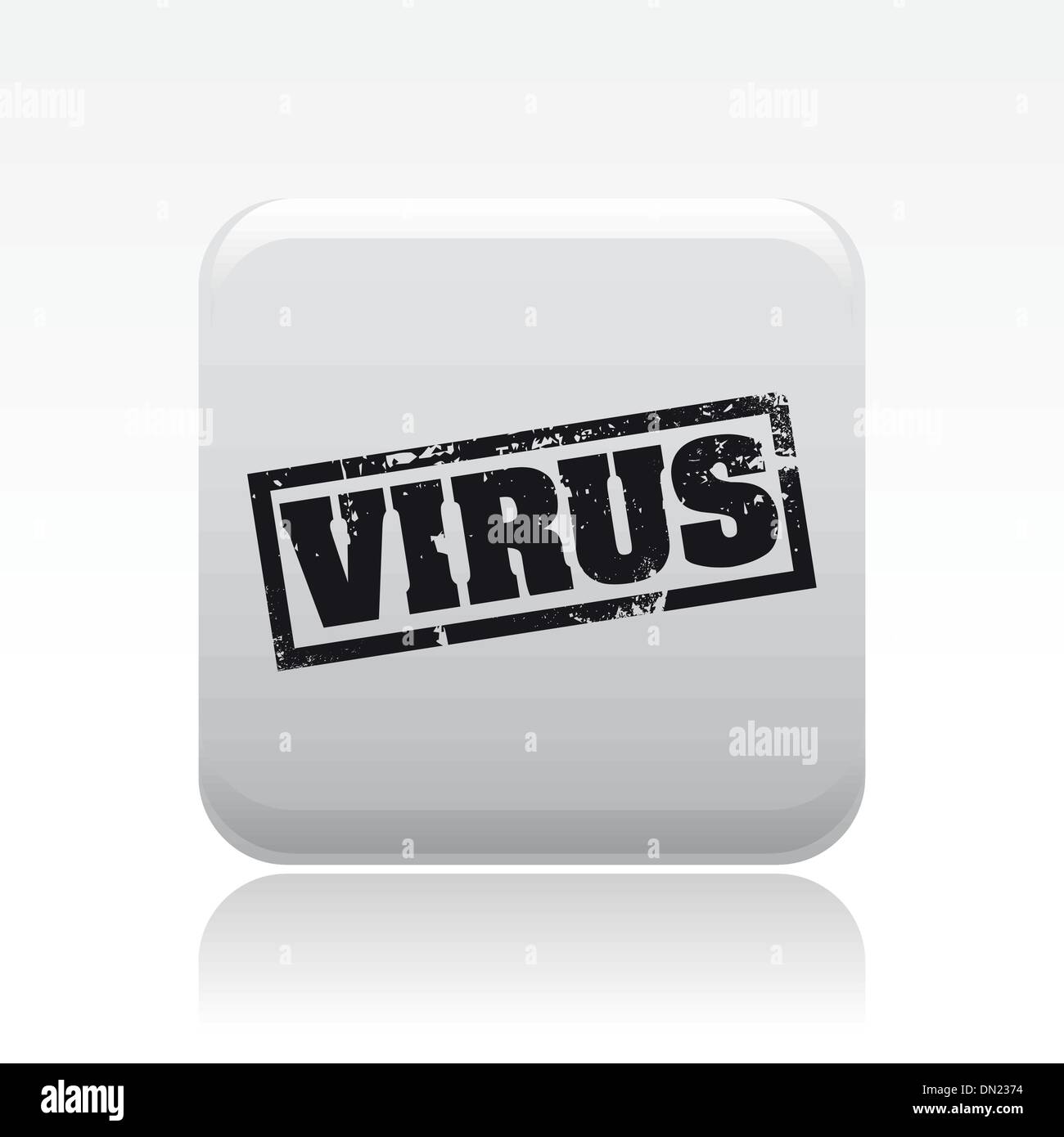 Vector illustration of single pc virus icon Stock Vector