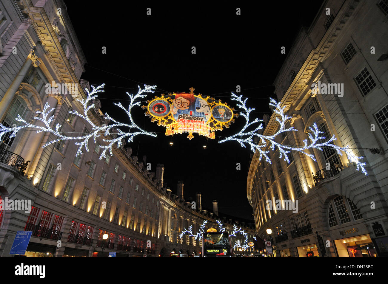 Christmas Lights Upper Regent Street London England Stock Photo Alamy