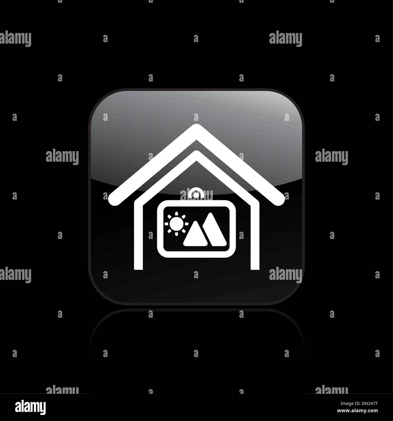 Vector illustration of single home square icon Stock Vector Image & Art ...