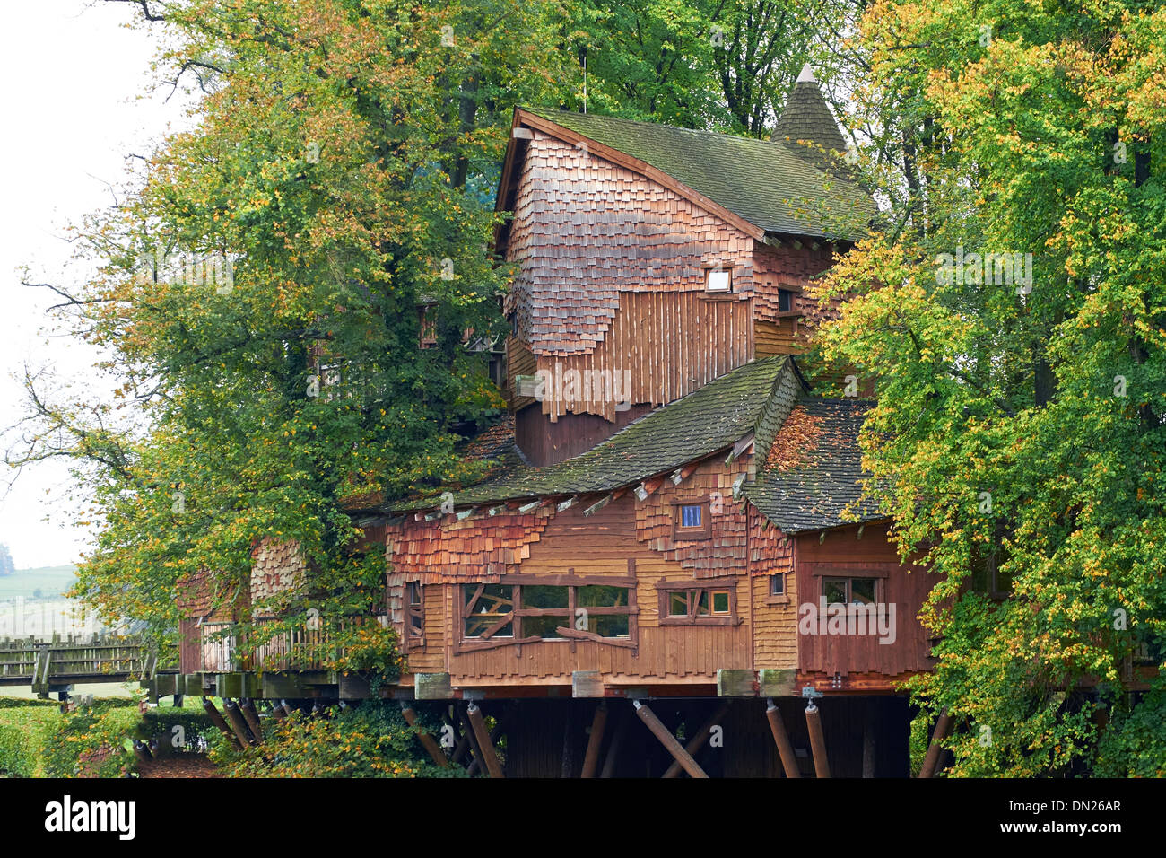 Tree House At Alnwick Garden Northumberland England Uk Stock