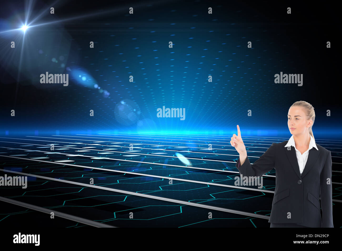 Blue suit business woman blonde hi-res stock photography and images - Alamy