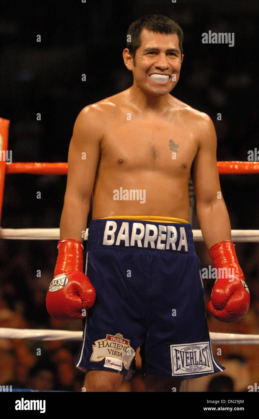 May 20, 2006; Los Angeles, CA, USA; BOXING: MARCO ANTONIO BARRERA narrowly defeats Rocky Juarez by split decision to retain his WBC super Featherweight title. In an unusual turn of events, the bout was initially declared a draw to the crowd in attendance and to The HBO Telecast audience. Upon closer inspection, however, it was determined that the original tally of the judges scorec Stock Photo