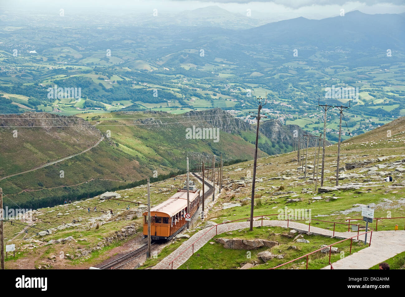 View from the summit of Mount La Rhune in the Basque country on the border between France and Spain Stock Photo