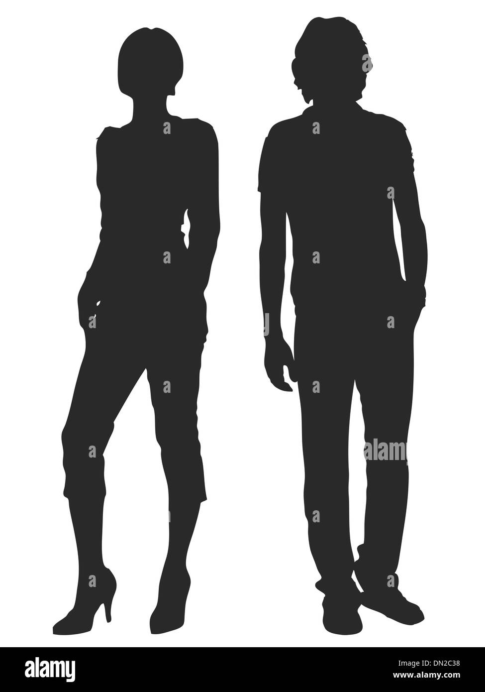 Vector illustration of fashion people silhouette Stock Vector Image ...