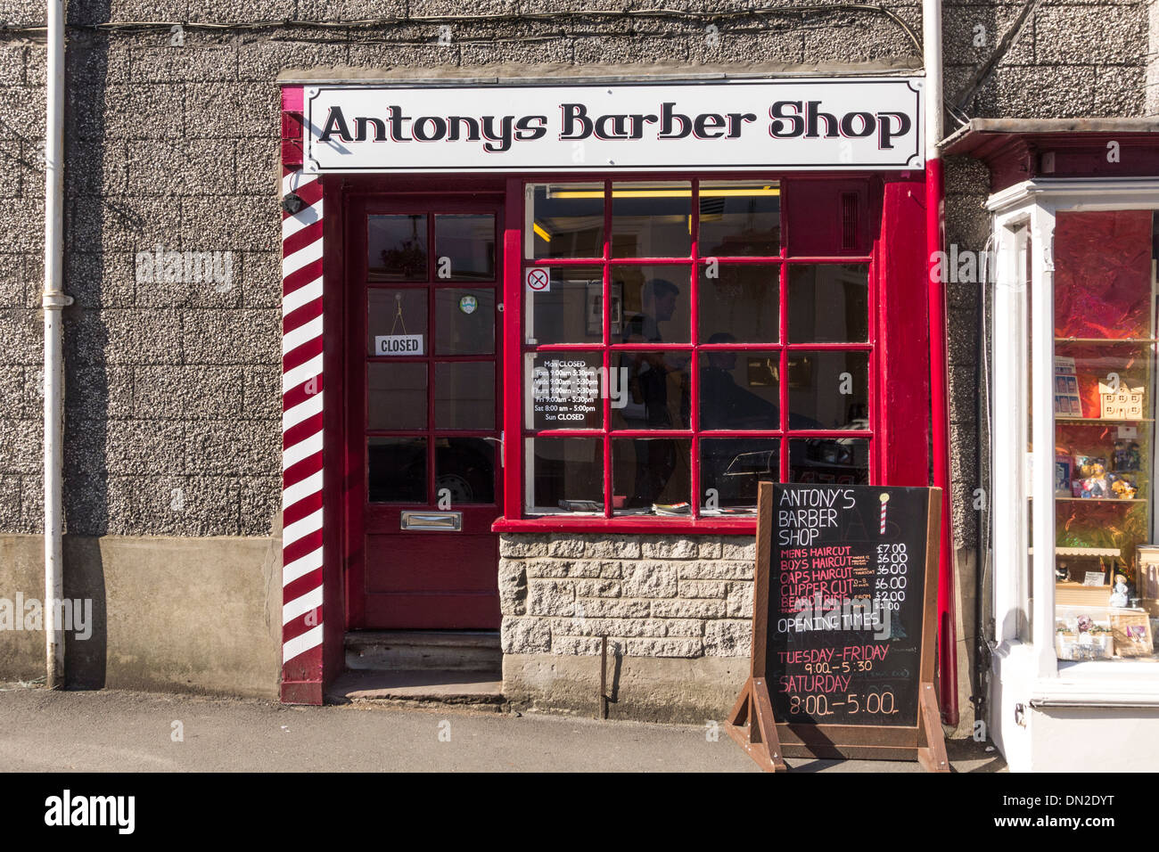 Antony's Barber Shop, Wotton under Edge, Gloucestershire, UK Stock Photo