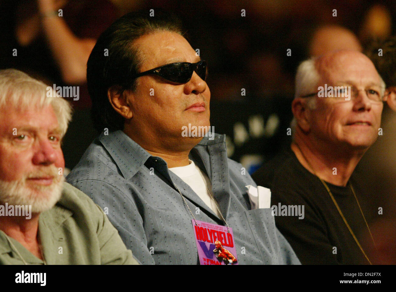 Aug 18, 2006; Dallas, TX, USA; Evander Holyfield defeats Jeremy Bates for his comeback heavyweight bout. Holyfield won by TKO in the second round. Pictured, ROBERTO DURAN was in Dallas watching welterweight boxer Julio Cesar 'Baby Face' Garcia, whom Duran manages, battle Alfonso Sanchez on the Holyfield-Bates undercard. Mandatory Credit: Photo by Robert Hughes/ZUMA Press. (©) Copyr Stock Photo
