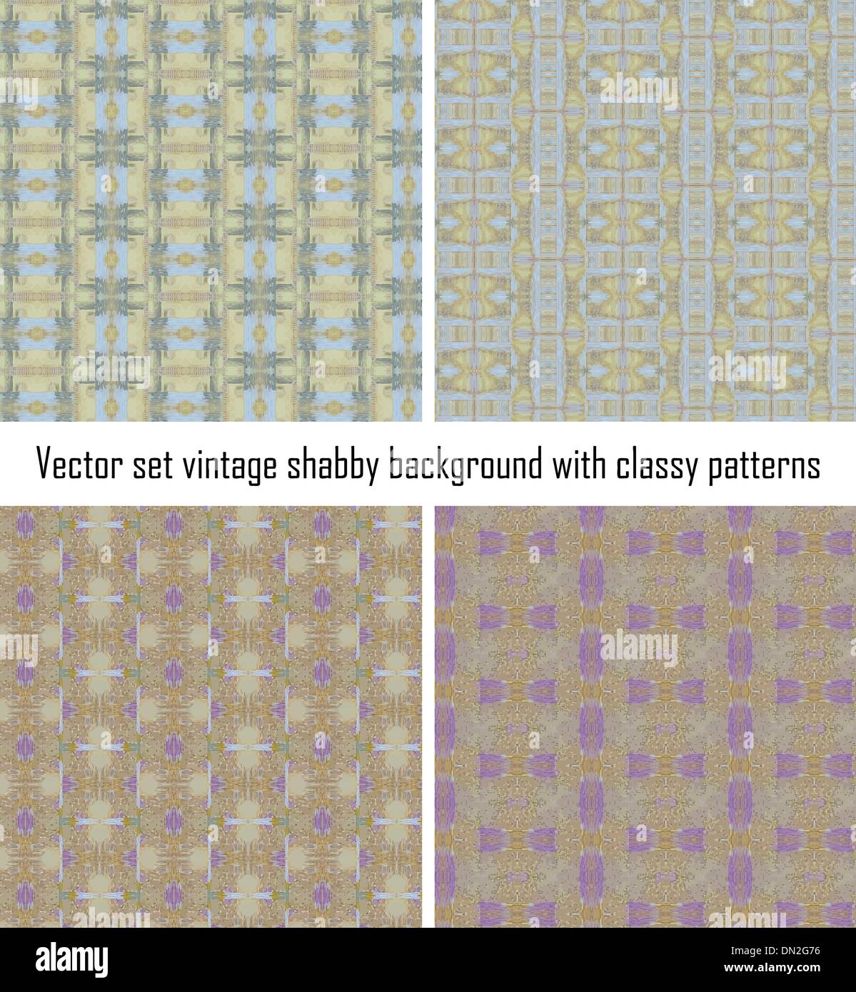 Vector set vintage background classical patterns Stock Vector