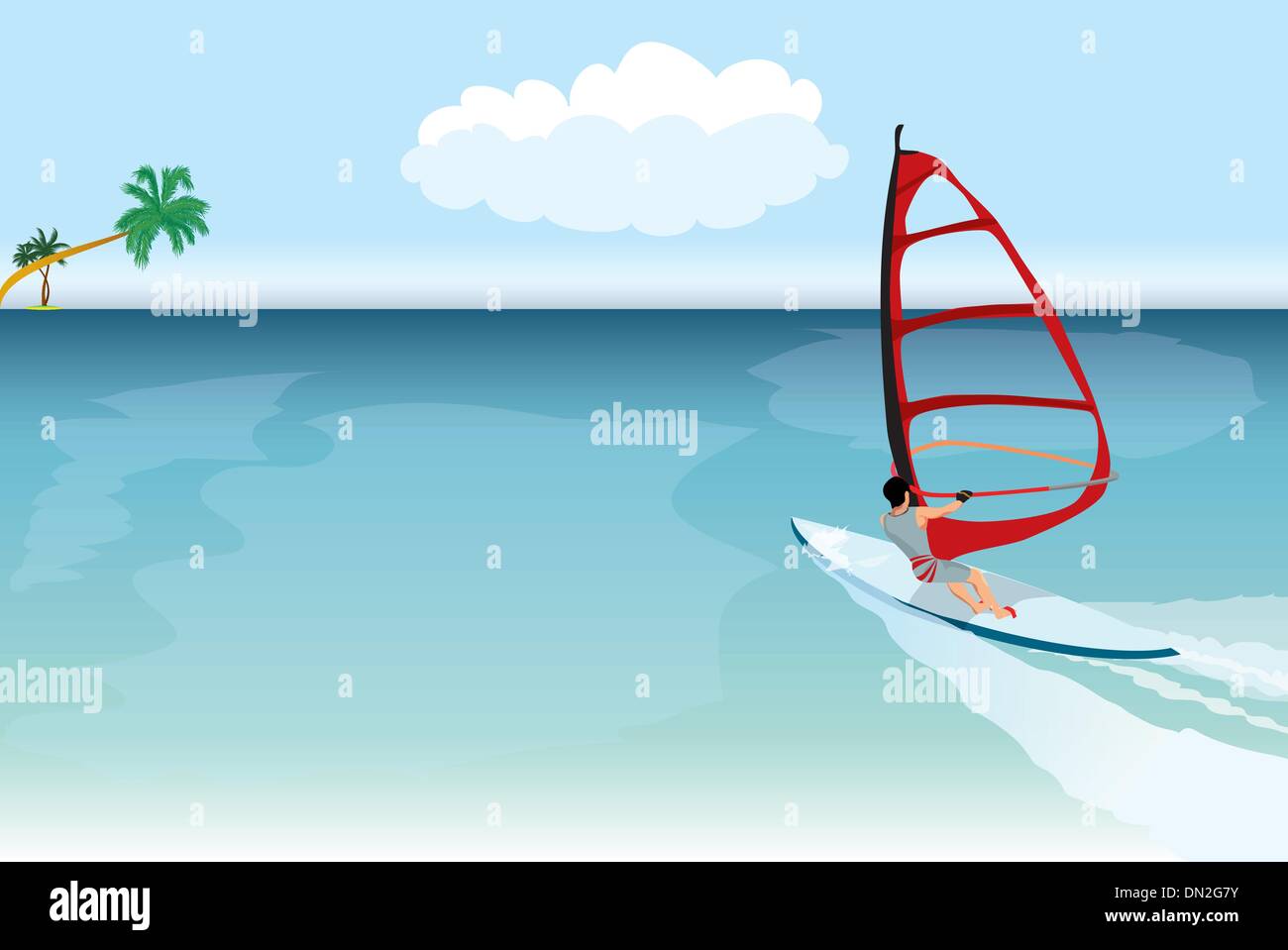 Vector windsurfer Stock Vector