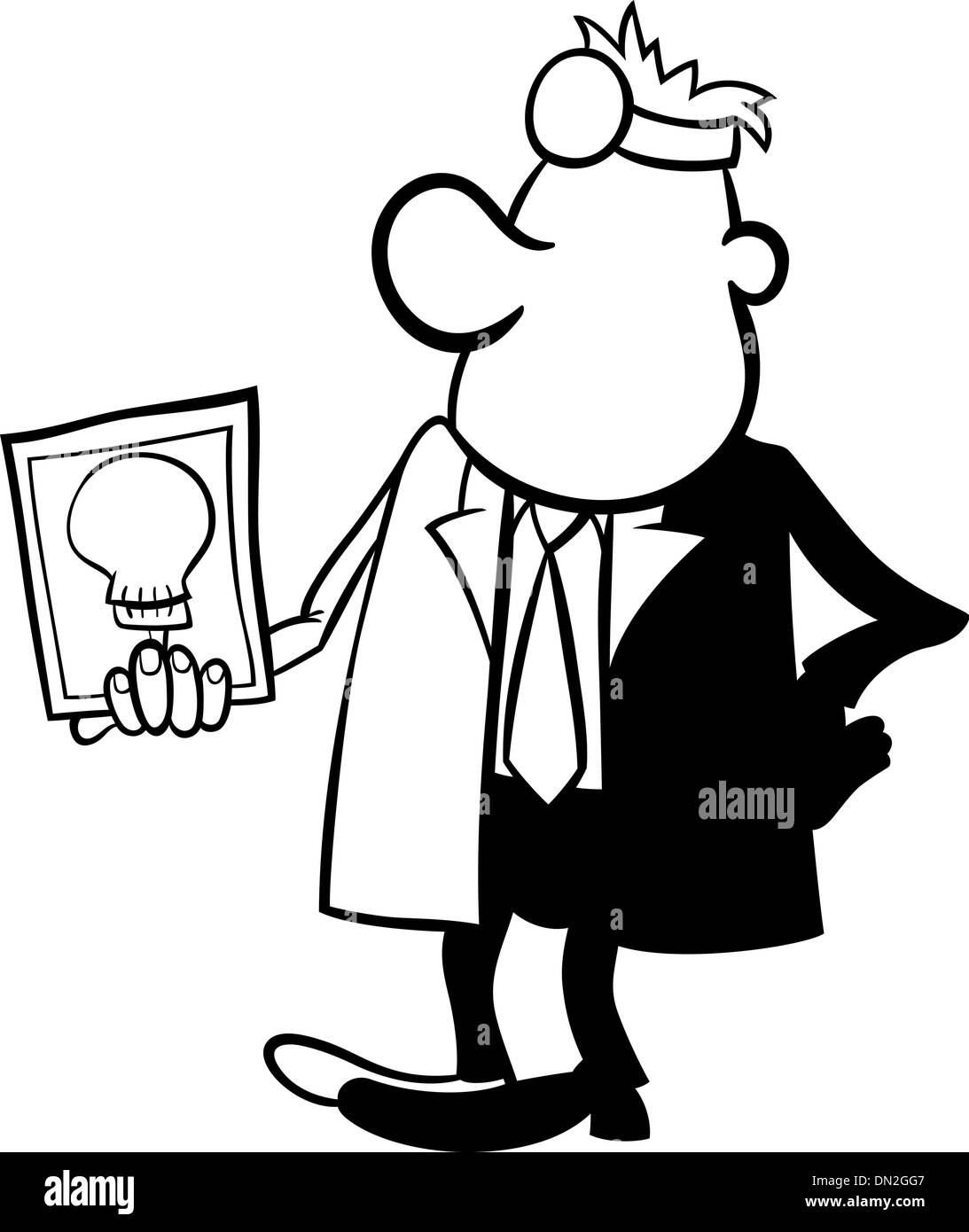 doctor with xray black and white cartoon Stock Vector Image & Art - Alamy