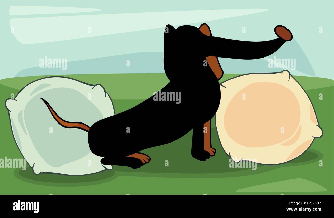 cute dachshund dog cartoon illustration Stock Vector Image & Art - Alamy