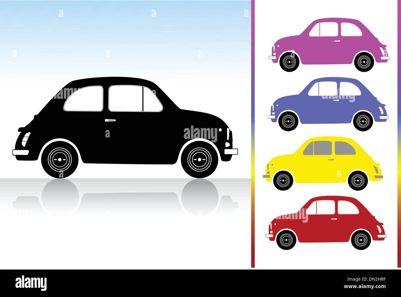 Vector illustration of single isolated vintage car set Stock Vector ...