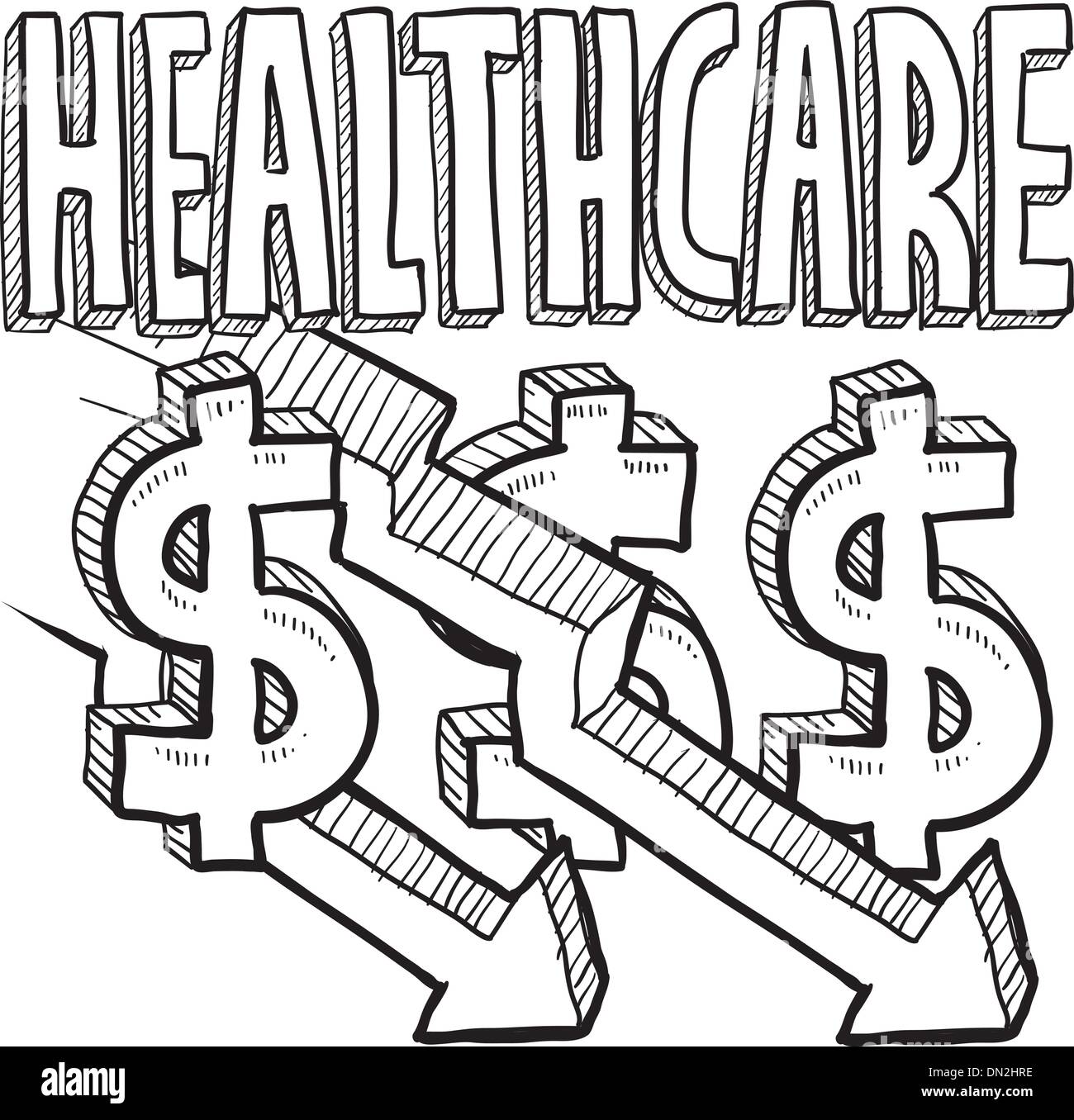 Health care costs decreasing Stock Vector