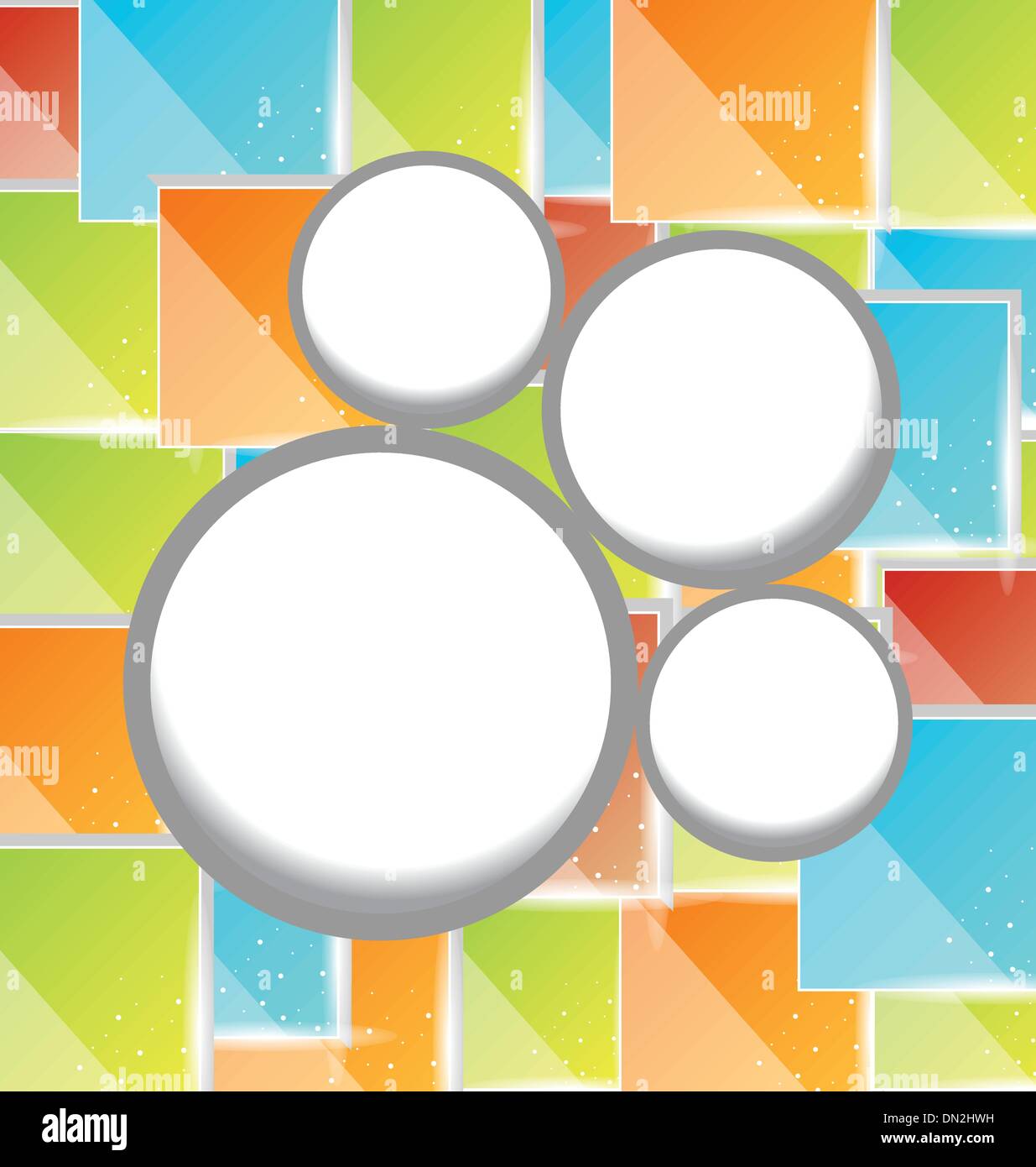 Abstract circle bubble, colorful square background Stock Vector