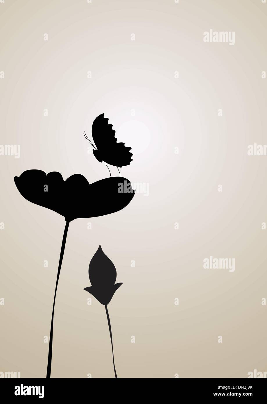 butterfly and flower background Stock Vector Image & Art - Alamy