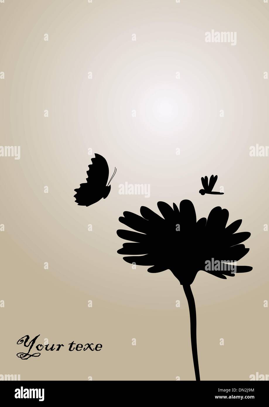flower and butterfly background Stock Vector