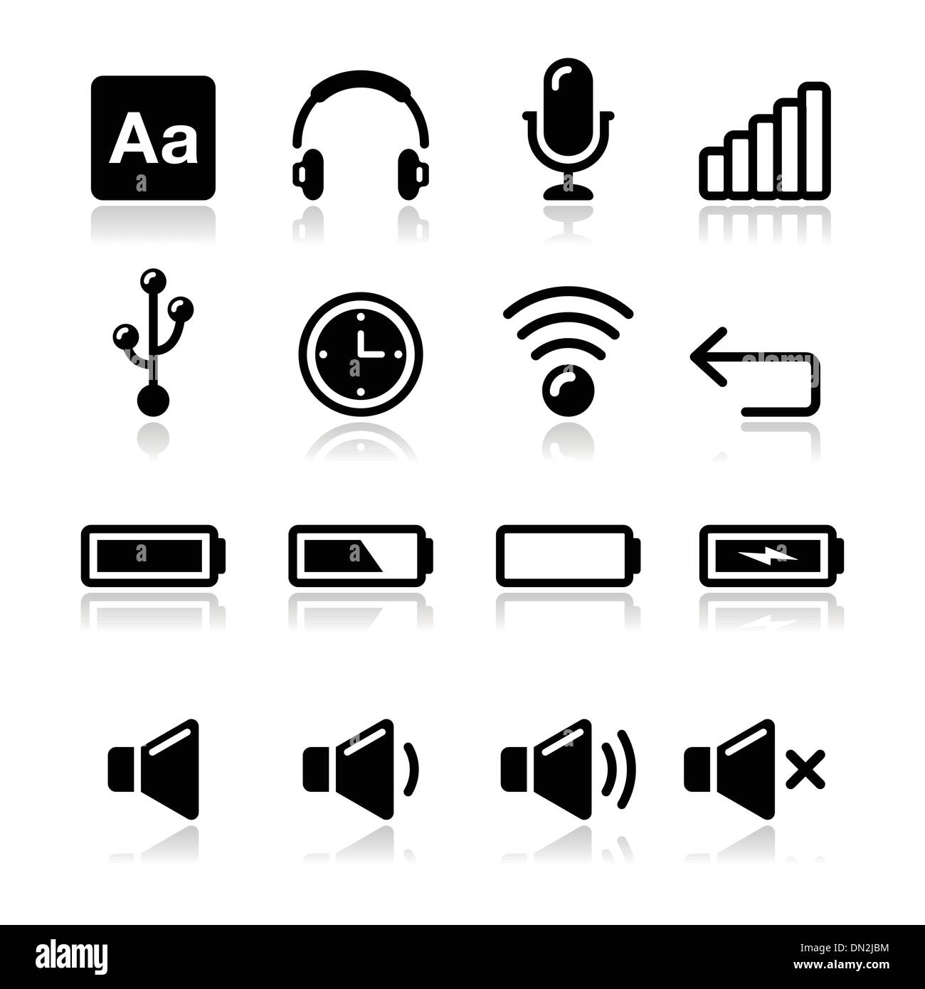 Electronic device / Computer software icons set - vector Stock Vector