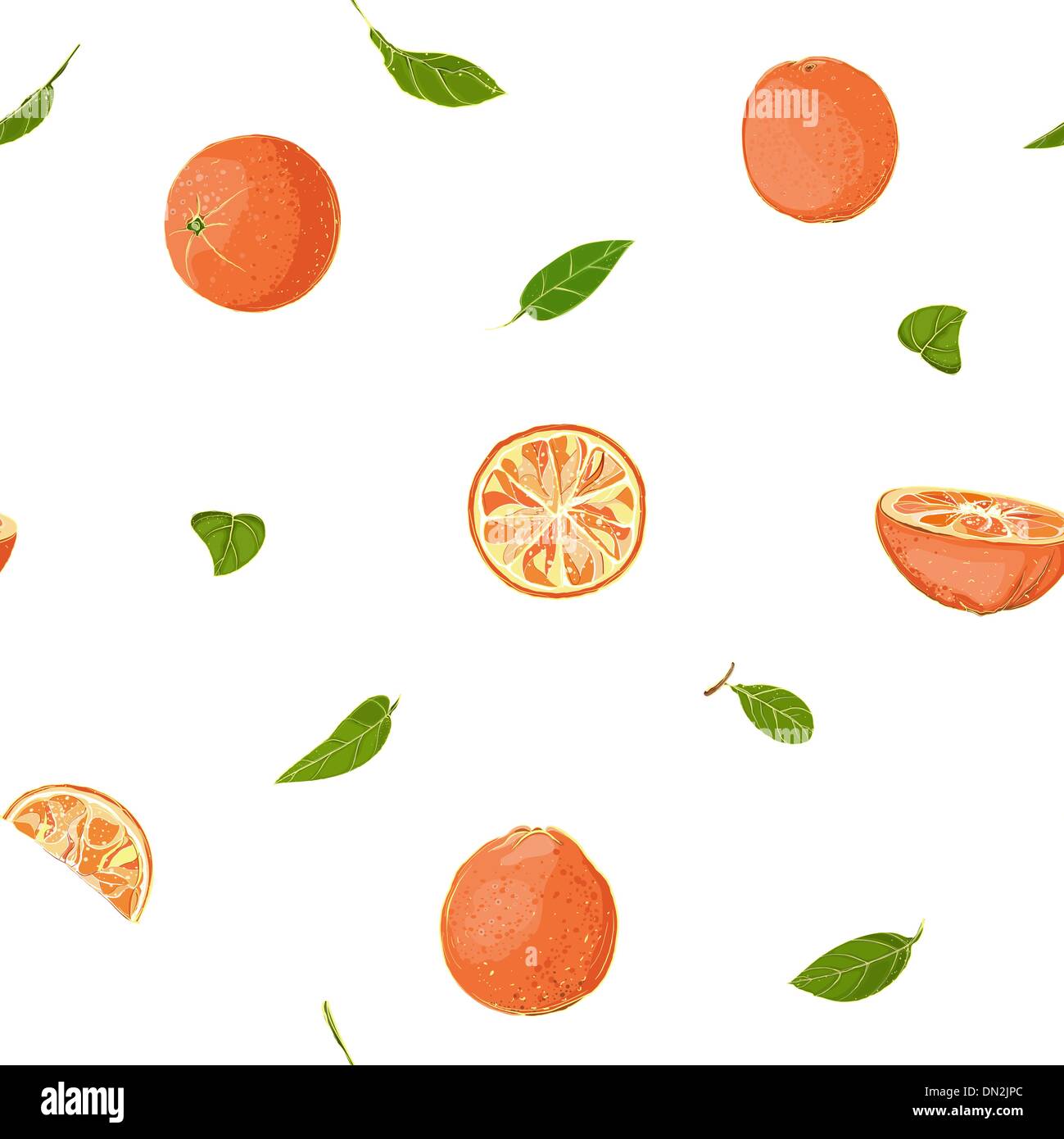 Fresh Oranges and Leaves Seamless Pattern Stock Vector Image & Art - Alamy