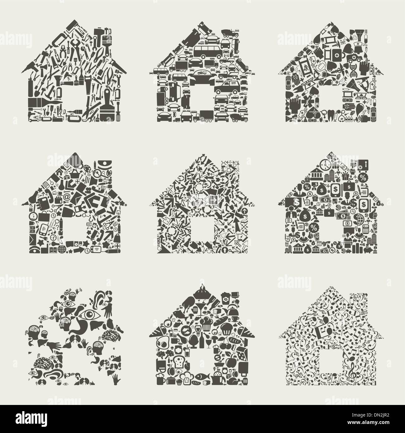 Collection the house Stock Vector Image & Art - Alamy