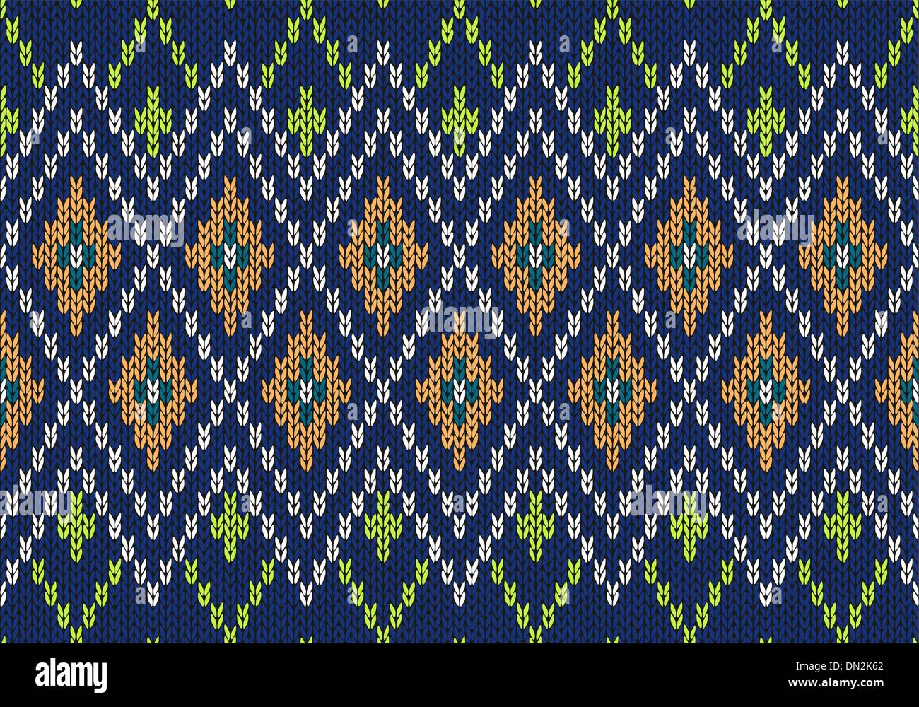 Seamless Ornamental Childish Style Knitted Vector Pattern Stock Vector