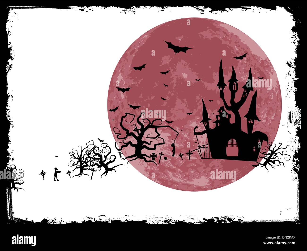 Halloween poster with zombie background. EPS 8 Stock Vector