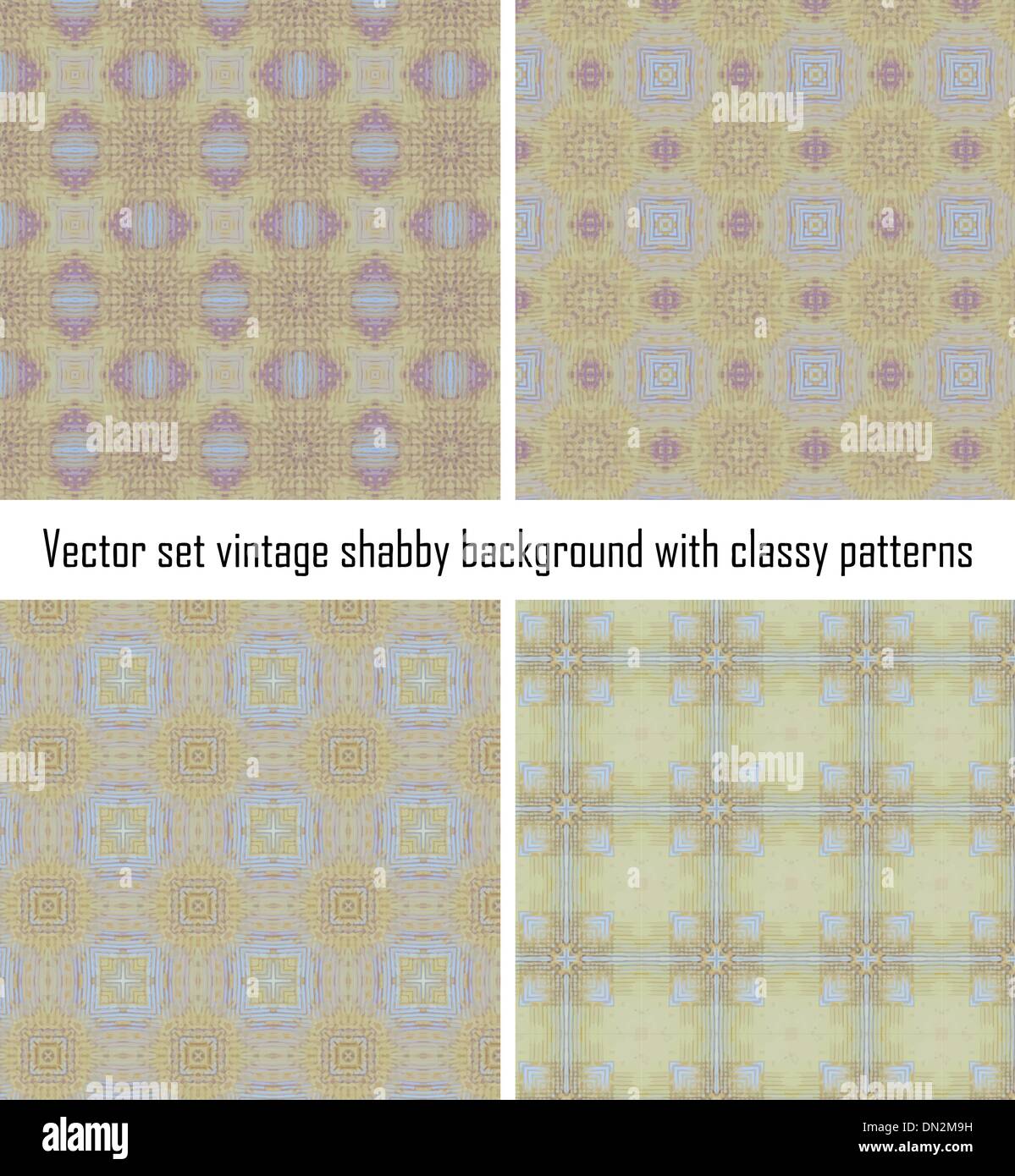 Vector set vintage background classical patterns Stock Vector