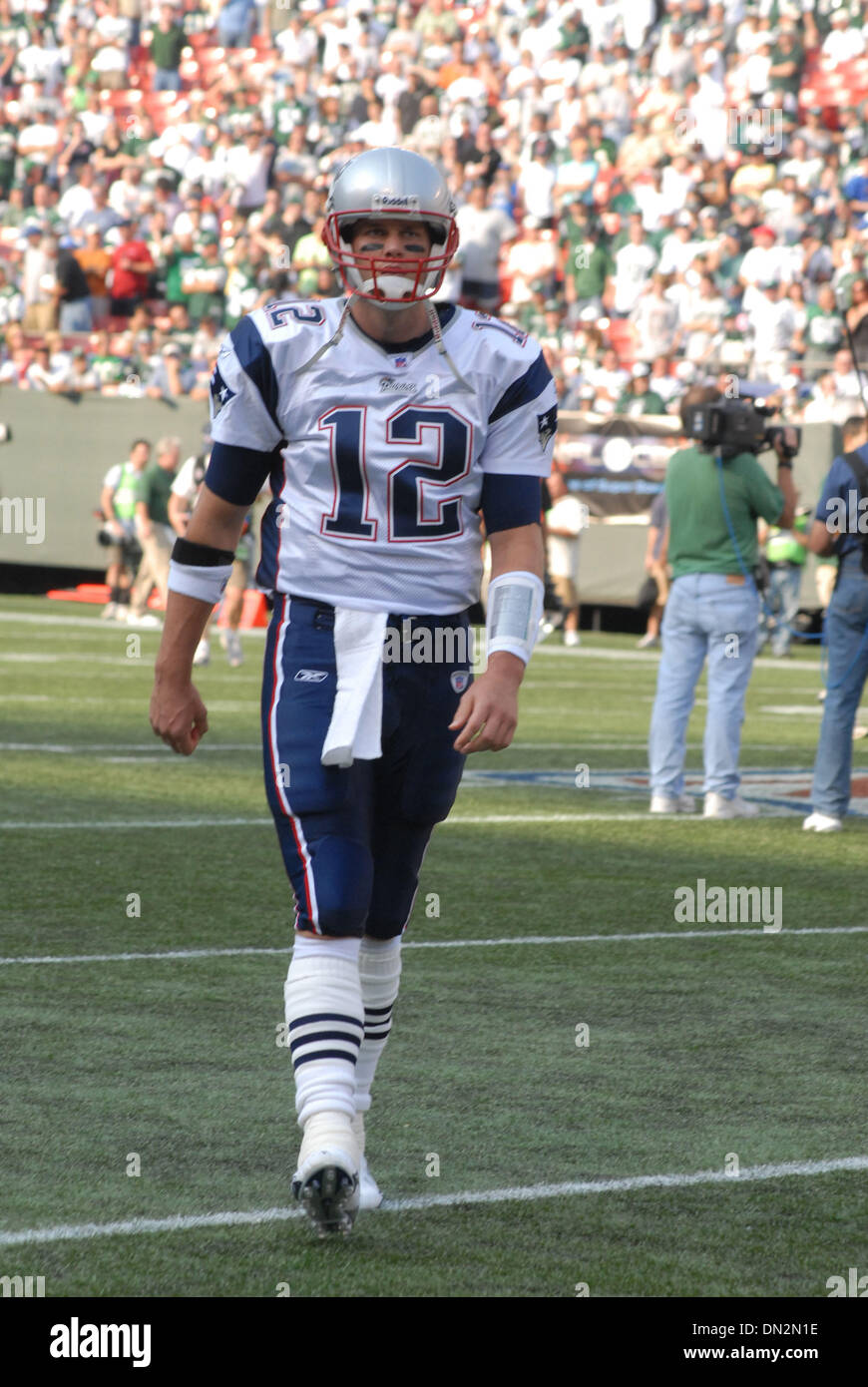 28.10.2012 London, England. NE Patriots WR Wes Welker is tackled by The  Rams Defence during the NFL International Series 2012 game between The Bill  Belichick and Tom Brady led New England Patriots