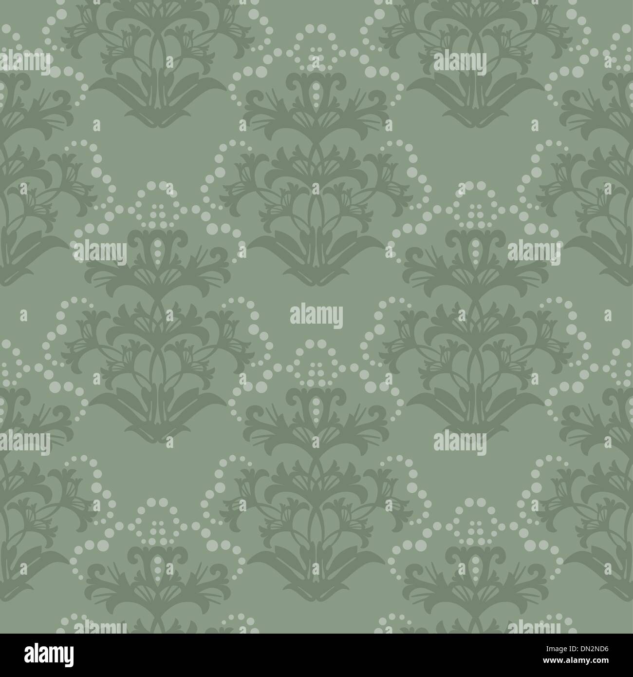 Seamless green floral wallpaper Stock Vector Image & Art - Alamy