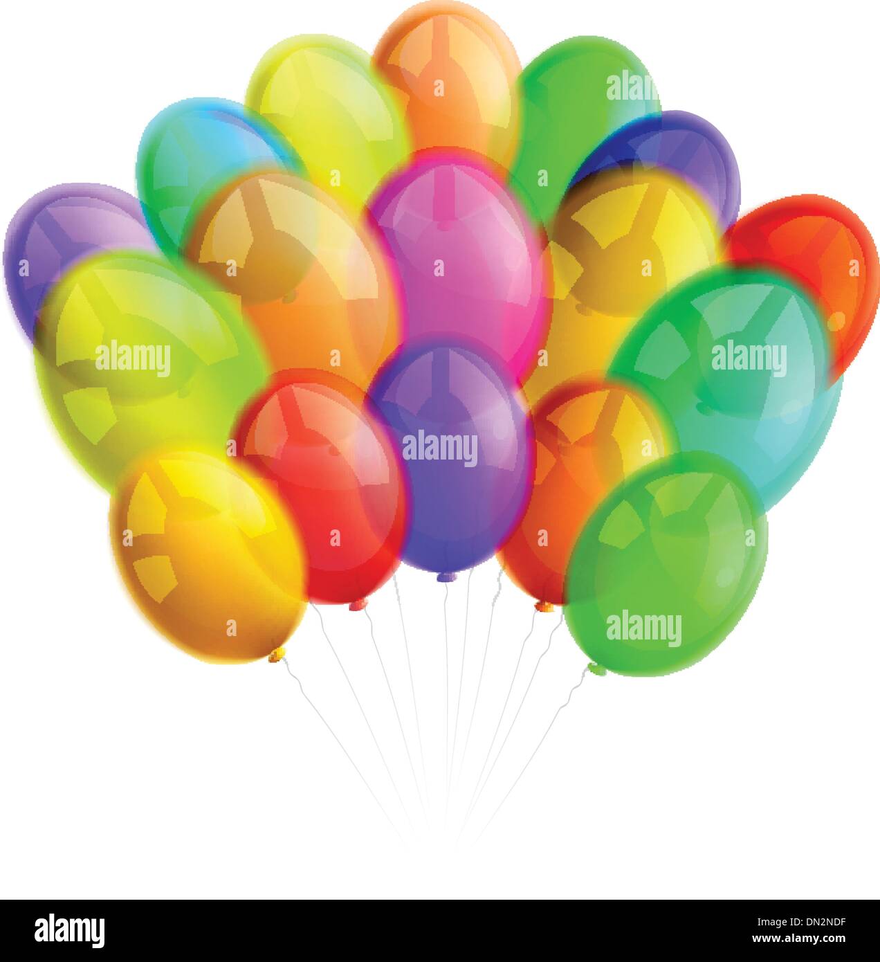 Multicolor balloons on white background Stock Vector