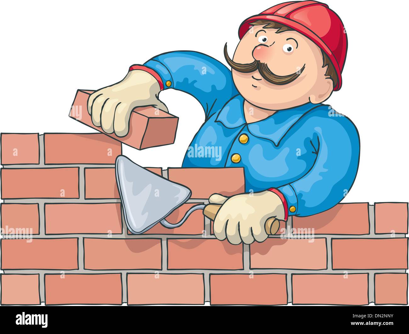 Bricklayer At the Work Stock Vector