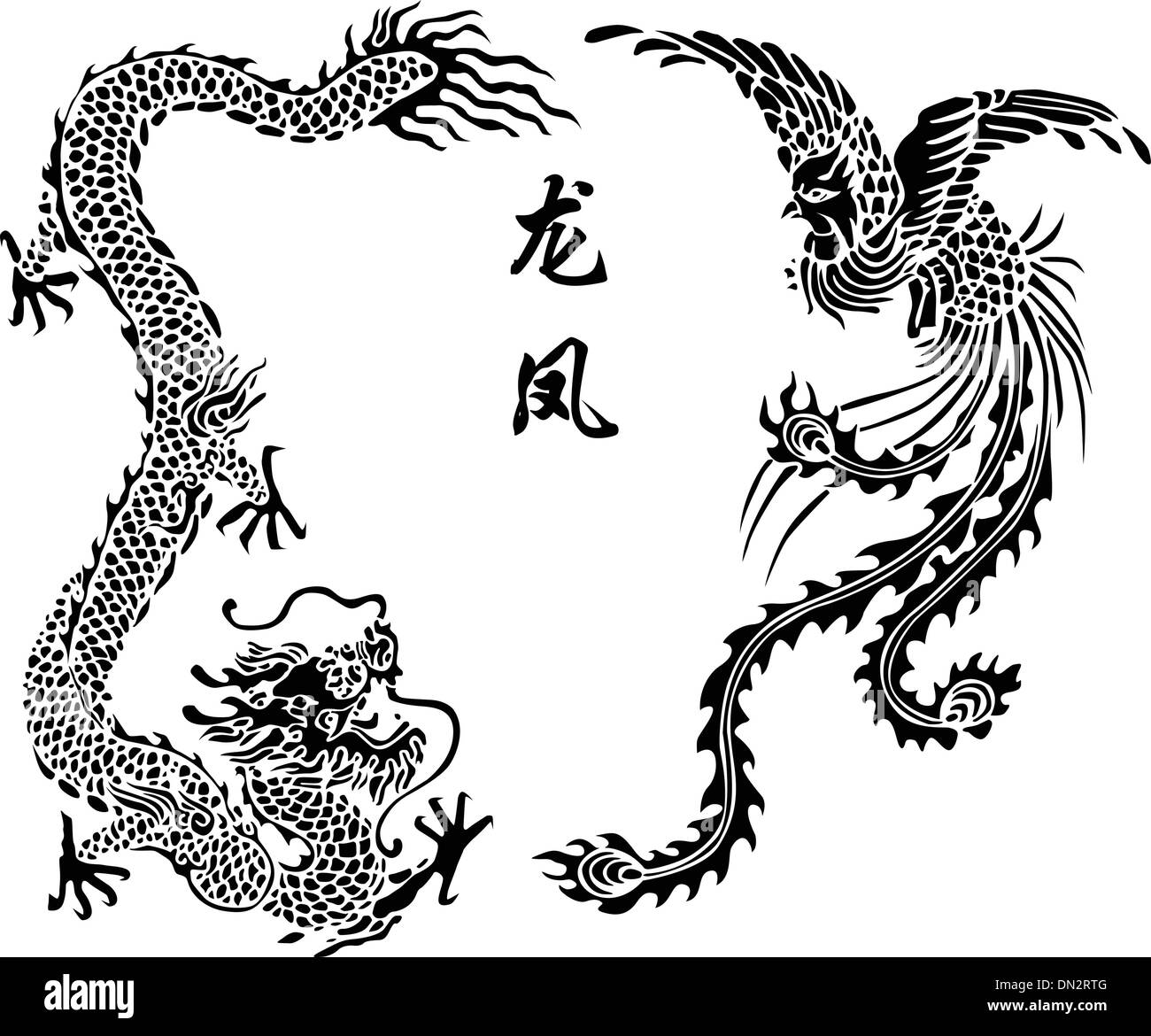 Chinese dragon and phoenix hi-res stock photography and images - Alamy