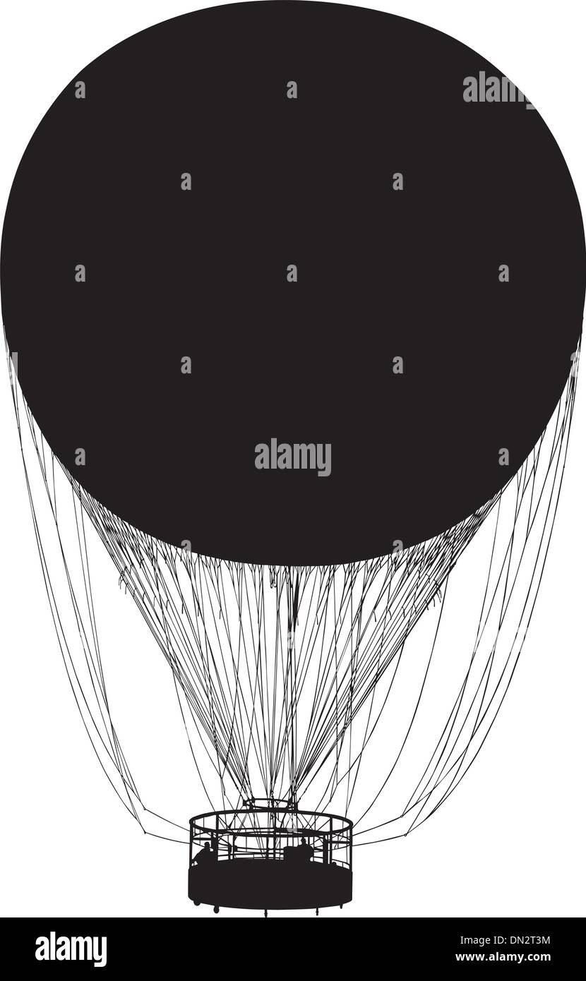 Silhouette of air balloon Stock Vector