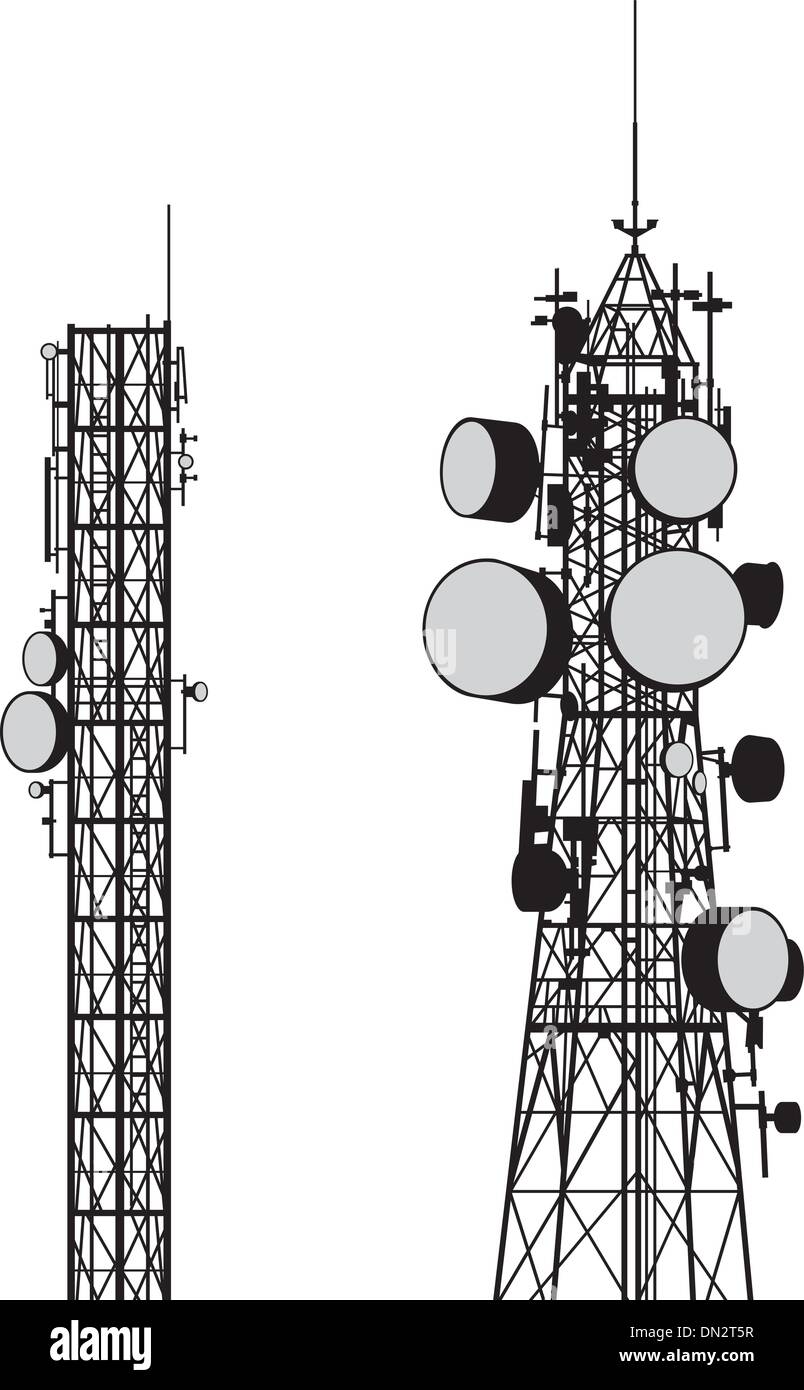 Satellite towers Stock Vector Images Alamy