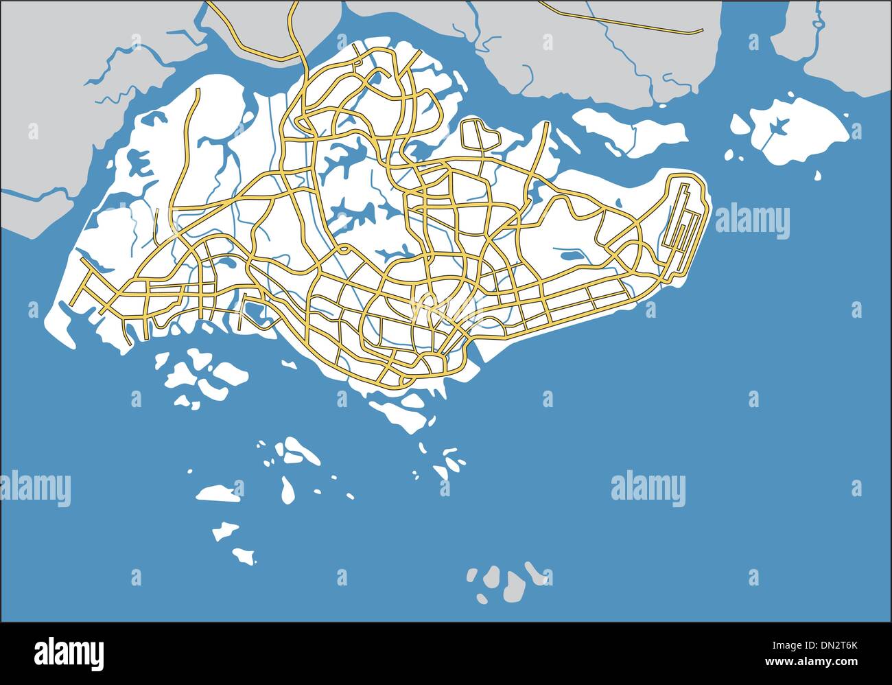Singapore road map hi-res stock photography and images - Alamy