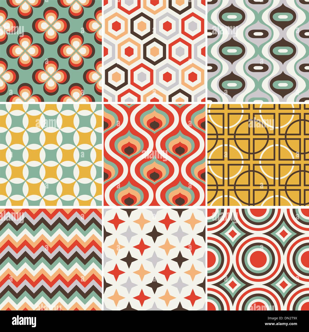 Seamless Retro Pattern Stock Vector Image Art Alamy