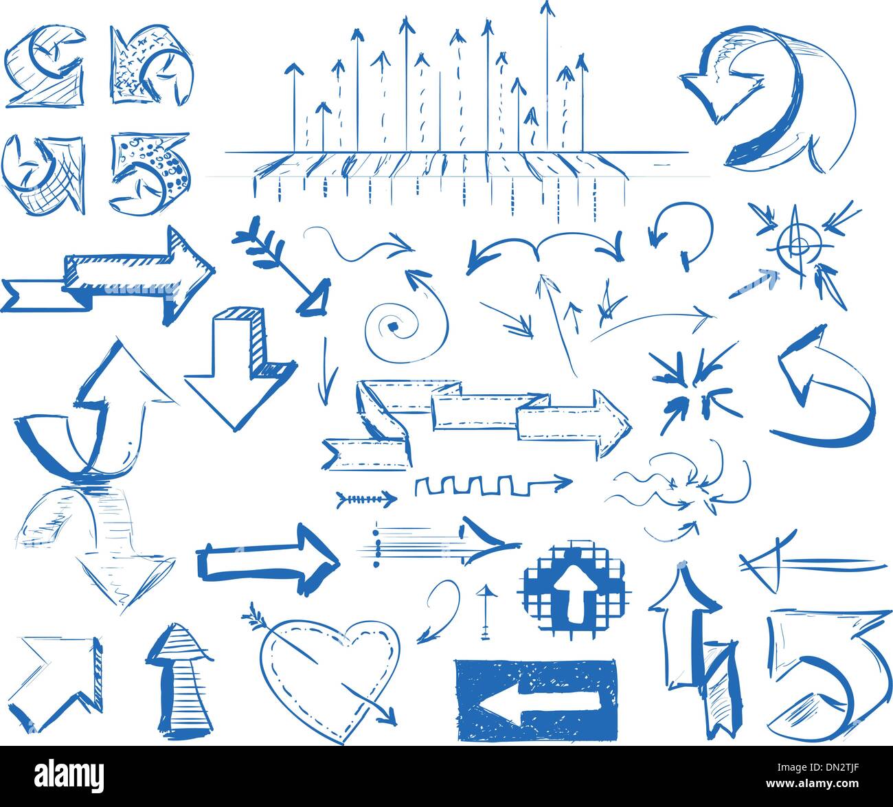 hand drawn arrows set Stock Vector