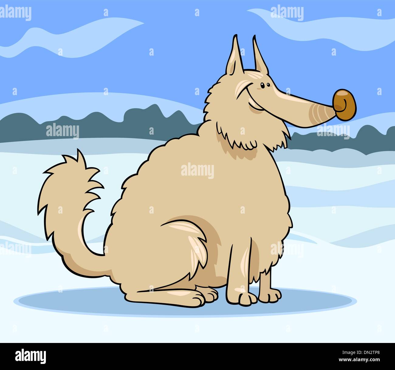 eskimo dog cartoon illustration Stock Vector