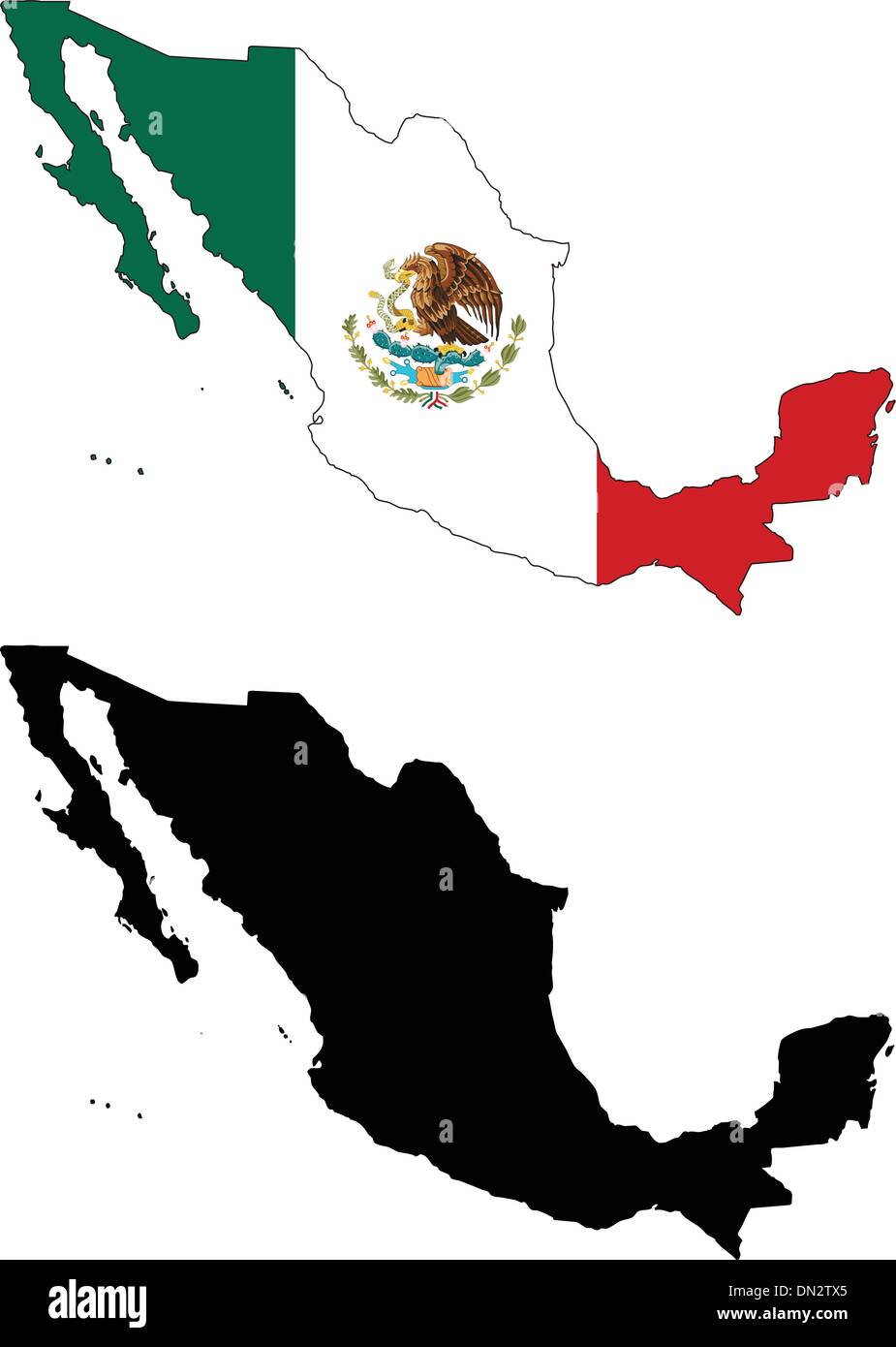 Mexico outline drawing hi-res stock photography and images - Alamy