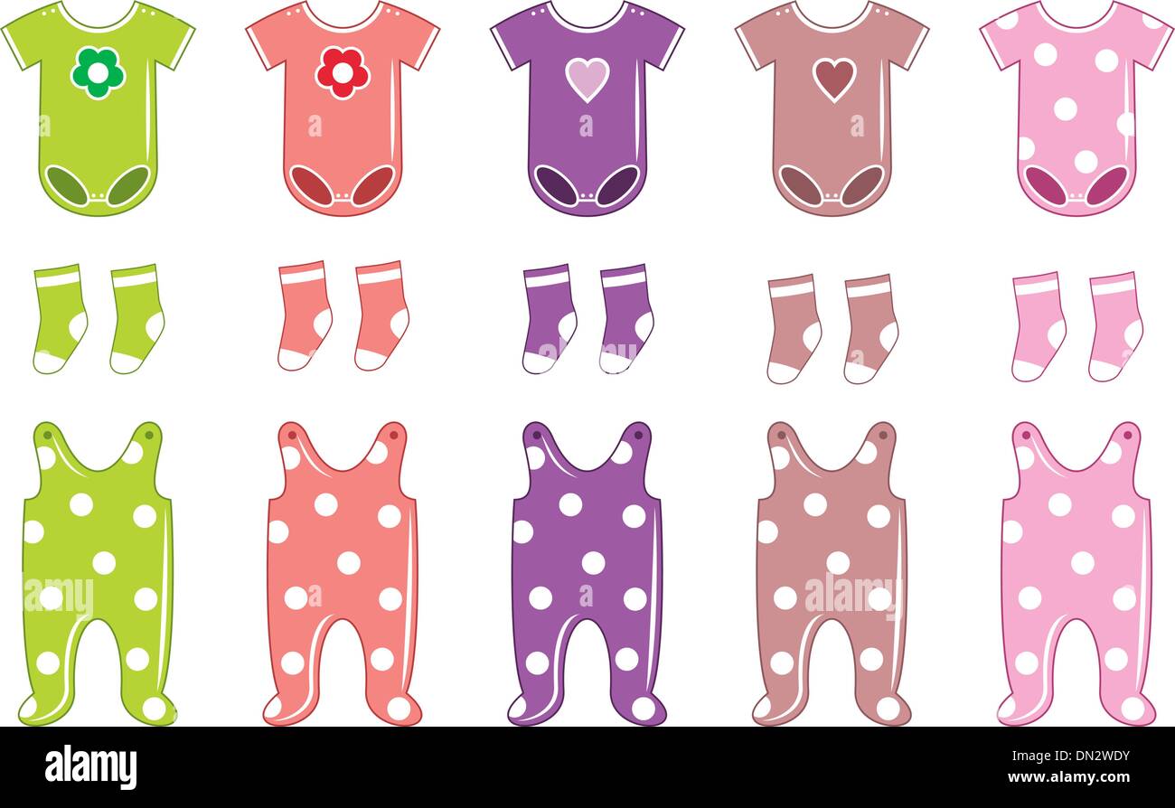 Set Of Clothes For A Baby Stock Vector
