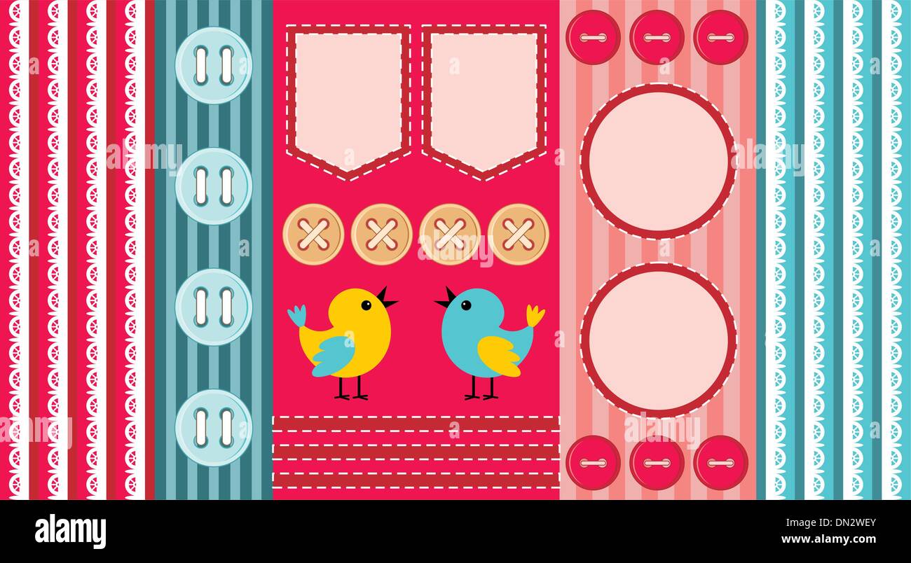 Scrapbook Template With Birds Stock Vector Image & Art Alamy