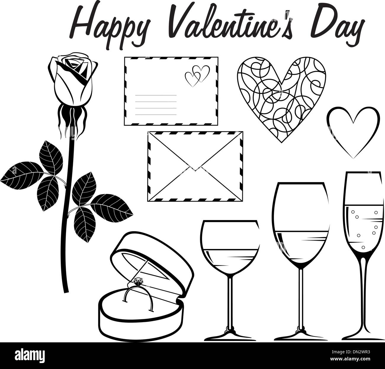 valentine-day-icon-set-stock-vector-image-art-alamy