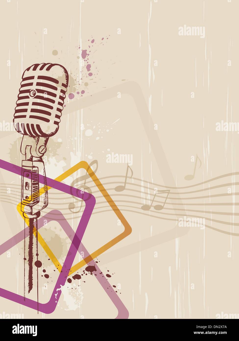 retro background with microphone Stock Vector