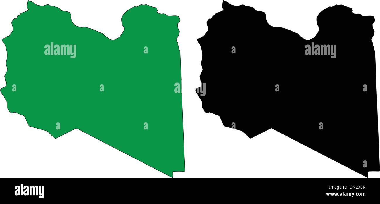 Libya outline map hi-res stock photography and images - Alamy