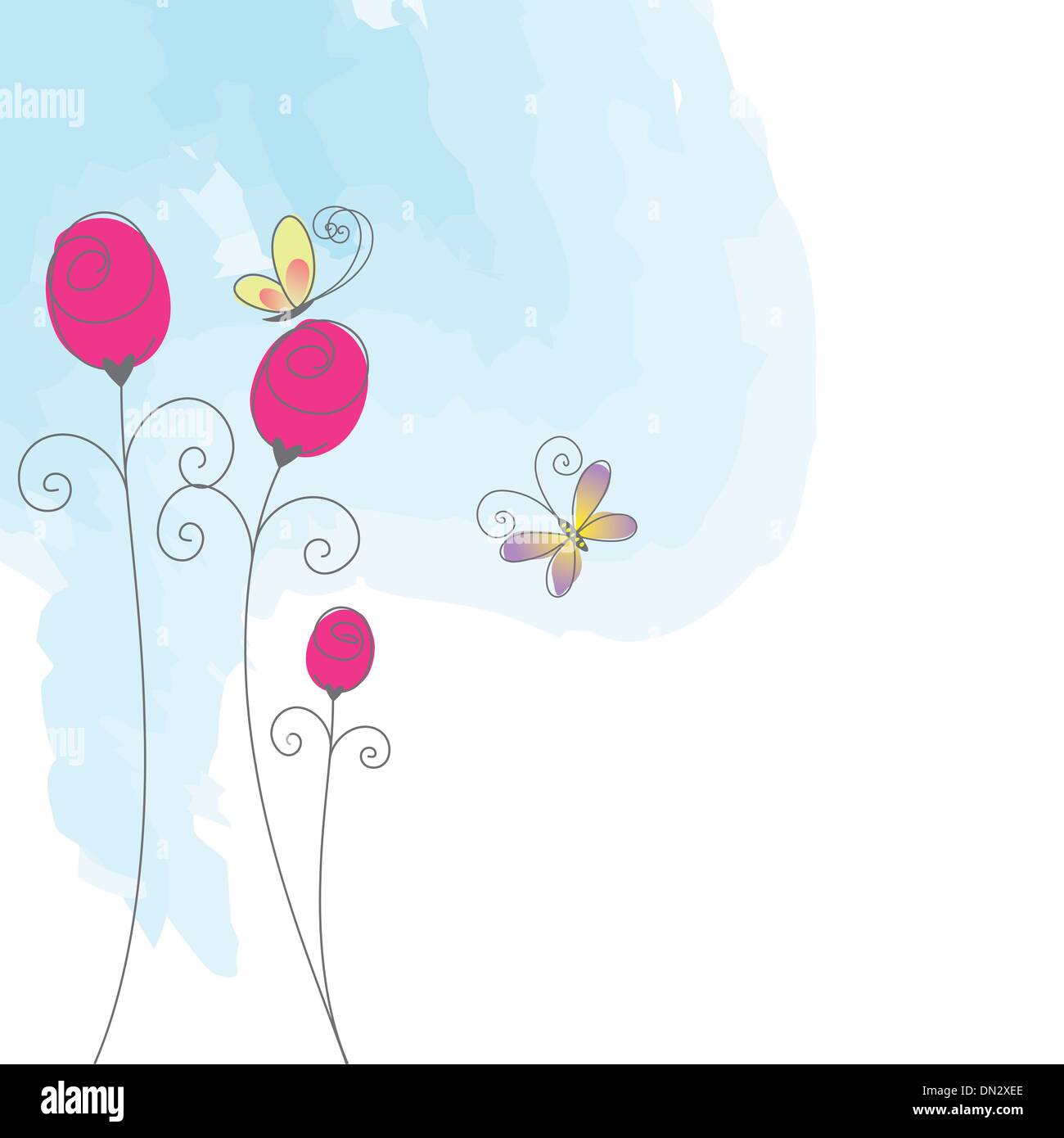 Abstract red rose butterfly greeting card Stock Vector Image & Art - Alamy