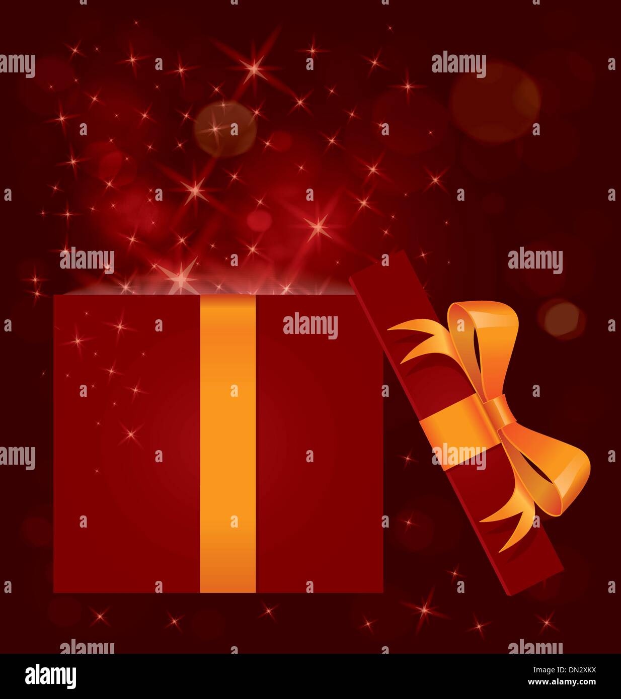 Magic light gift box open vector Stock Vector Image & Art Alamy